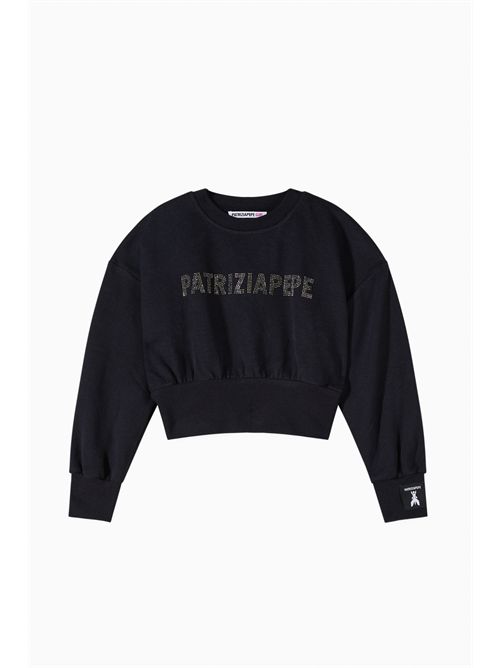 Felpa nera con logo PATRIZIA PEPE | 7M0946K103